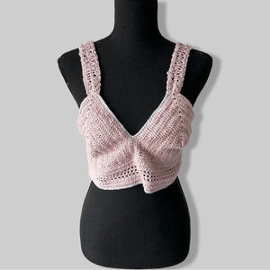 Handmade V Neck Crochet  Bralette Cami One Size